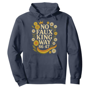No Faux King Way 8647 Hoodie Subtle Resist 70s Retro Floral TS02 Navy Print Your Wear