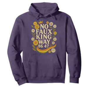 No Faux King Way 8647 Hoodie Subtle Resist 70s Retro Floral TS02 Purple Print Your Wear