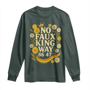 No Faux King Way 8647 Long Sleeve Shirt Subtle Resist 70s Retro Floral TS02 Dark Forest Green Print Your Wear