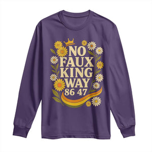 No Faux King Way 8647 Long Sleeve Shirt Subtle Resist 70s Retro Floral TS02 Purple Print Your Wear