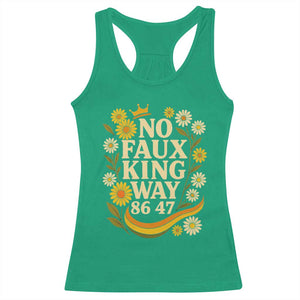 No Faux King Way 8647 Racerback Tank Top Subtle Resist 70s Retro Floral TS02 Irish Green Print Your Wear