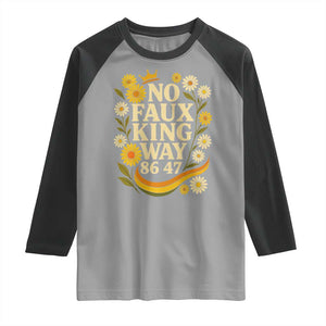 No Faux King Way 8647 Raglan Shirt Subtle Resist 70s Retro Floral TS02 Sport Gray Black Print Your Wear