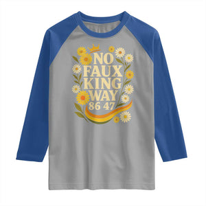 No Faux King Way 8647 Raglan Shirt Subtle Resist 70s Retro Floral TS02 Sport Gray Royal Print Your Wear
