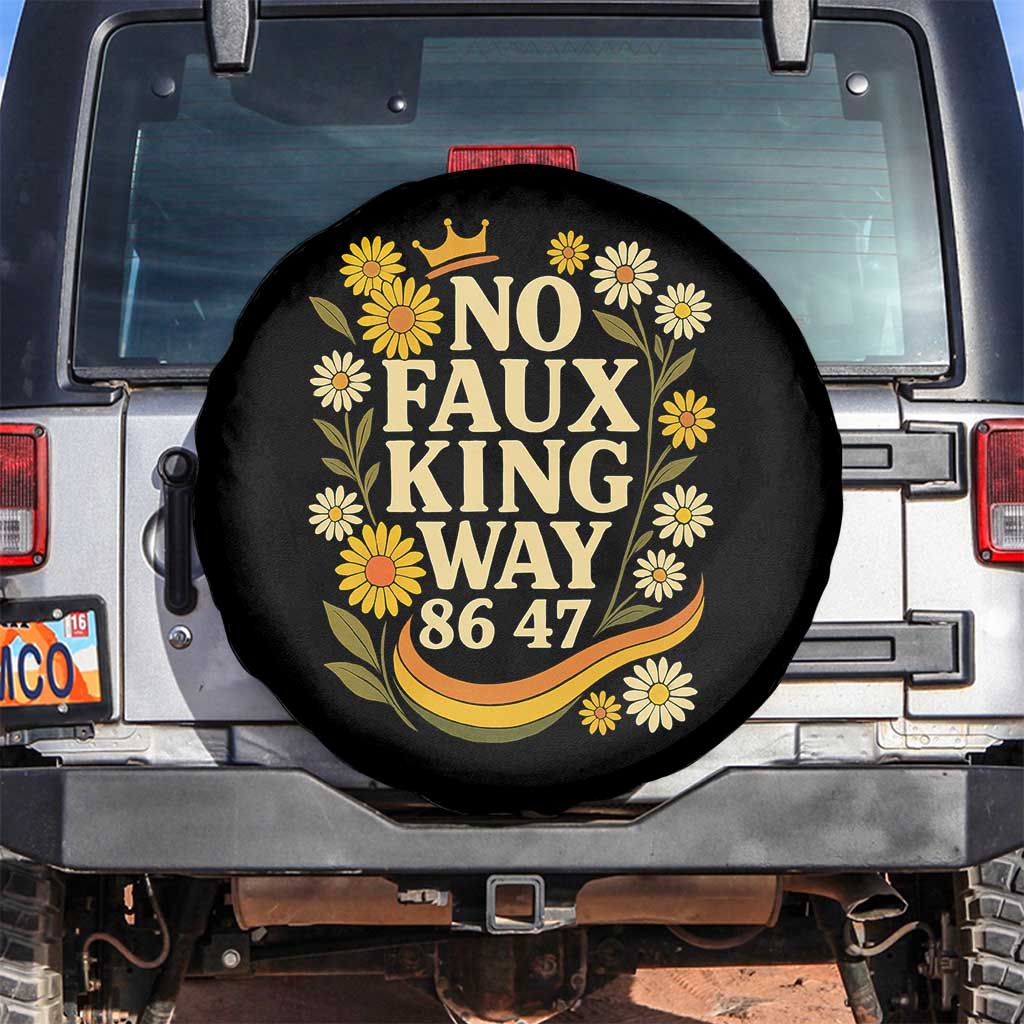 No Faux King Way 8647 Spare Tire Cover Subtle Resist 70s Retro Floral TS02 No hole Black Print Your Wear