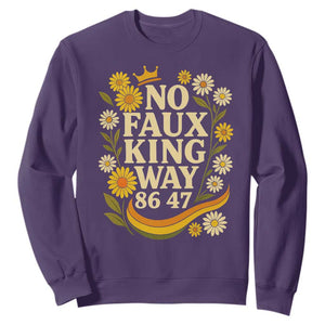 No Faux King Way 8647 Sweatshirt Subtle Resist 70s Retro Floral TS02 Purple Print Your Wear