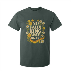 No Faux King Way 8647 T Shirt For Kid Subtle Resist 70s Retro Floral TS02 Dark Forest Green Print Your Wear