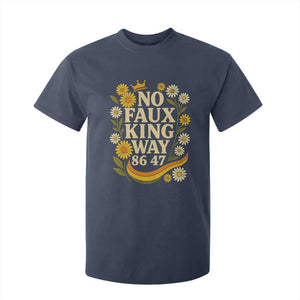 No Faux King Way 8647 T Shirt For Kid Subtle Resist 70s Retro Floral TS02 Navy Print Your Wear