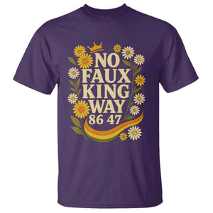 No Faux King Way 8647 T Shirt Subtle Resist 70s Retro Floral TS02 Purple Print Your Wear