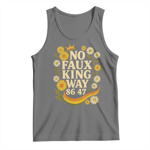 No Faux King Way 8647 Tank Top Subtle Resist 70s Retro Floral TS02 Black Heather Print Your Wear