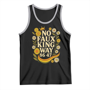 No Faux King Way 8647 Tank Top Subtle Resist 70s Retro Floral TS02 Black Athletic Heather Print Your Wear