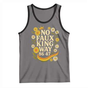 No Faux King Way 8647 Tank Top Subtle Resist 70s Retro Floral TS02 Deep Heather Black Print Your Wear