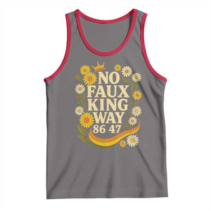 No Faux King Way 8647 Tank Top Subtle Resist 70s Retro Floral TS02 Deep Heather Red Print Your Wear