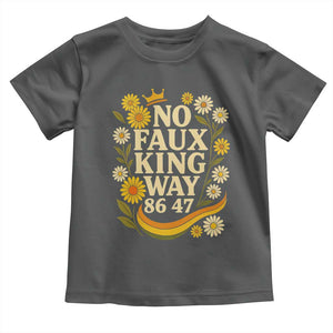 No Faux King Way 8647 Toddler T Shirt Subtle Resist 70s Retro Floral TS02 Dark Heather Print Your Wear
