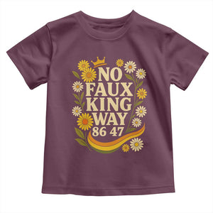 No Faux King Way 8647 Toddler T Shirt Subtle Resist 70s Retro Floral TS02 Maroon Print Your Wear