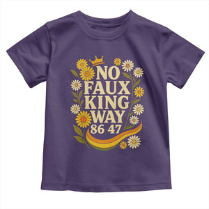 No Faux King Way 8647 Toddler T Shirt Subtle Resist 70s Retro Floral TS02 Purple Print Your Wear