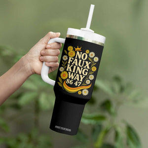 No Faux King Way 8647 Tumbler With Handle Subtle Resist 70s Retro Floral TS02 Print Your Wear