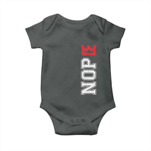 No Kings Baby Onesie In America Protest TS10 Dark Heather Print Your Wear