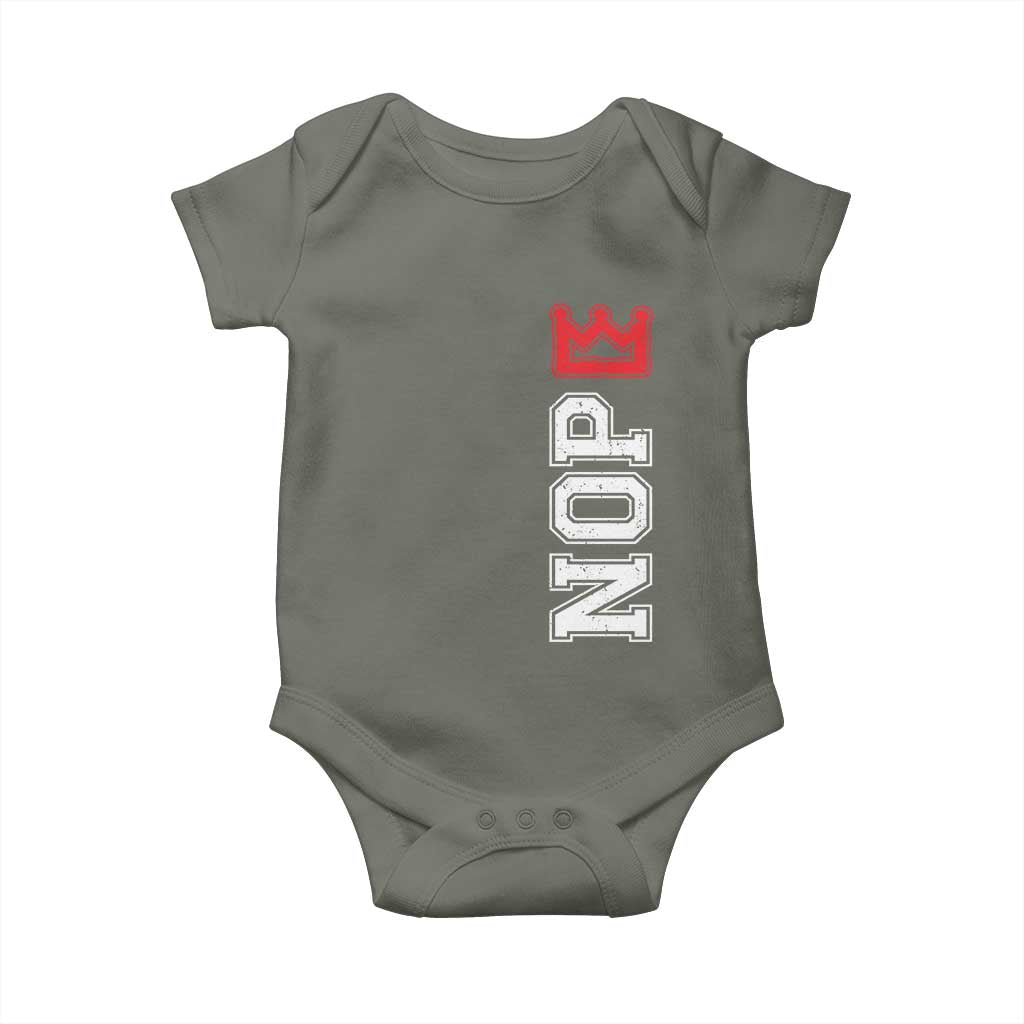 No Kings Baby Onesie In America Protest TS10 Military Green Print Your Wear
