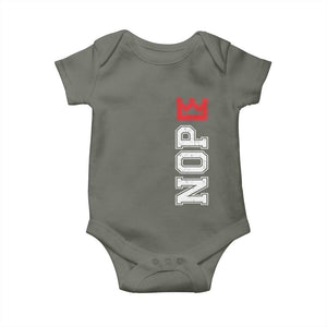 No Kings Baby Onesie In America Protest TS10 Military Green Print Your Wear