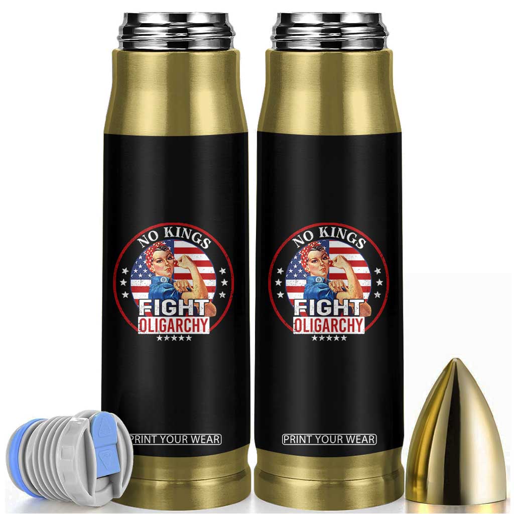 No Kings Fight Oligarchy Bullet Tumbler Woman's Girl Vintage America Flag TS11 Black Print Your Wear