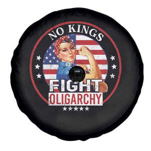 No Kings Fight Oligarchy Spare Tire Cover Woman's Girl Vintage America Flag TS11 Print Your Wear