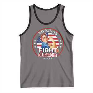 No Kings Fight Oligarchy Tank Top Woman's Girl Vintage America Flag TS11 Deep Heather Black Print Your Wear