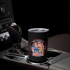 No Kings Fight Oligarchy Tumbler Cup Woman's Girl Vintage America Flag TS11 Print Your Wear