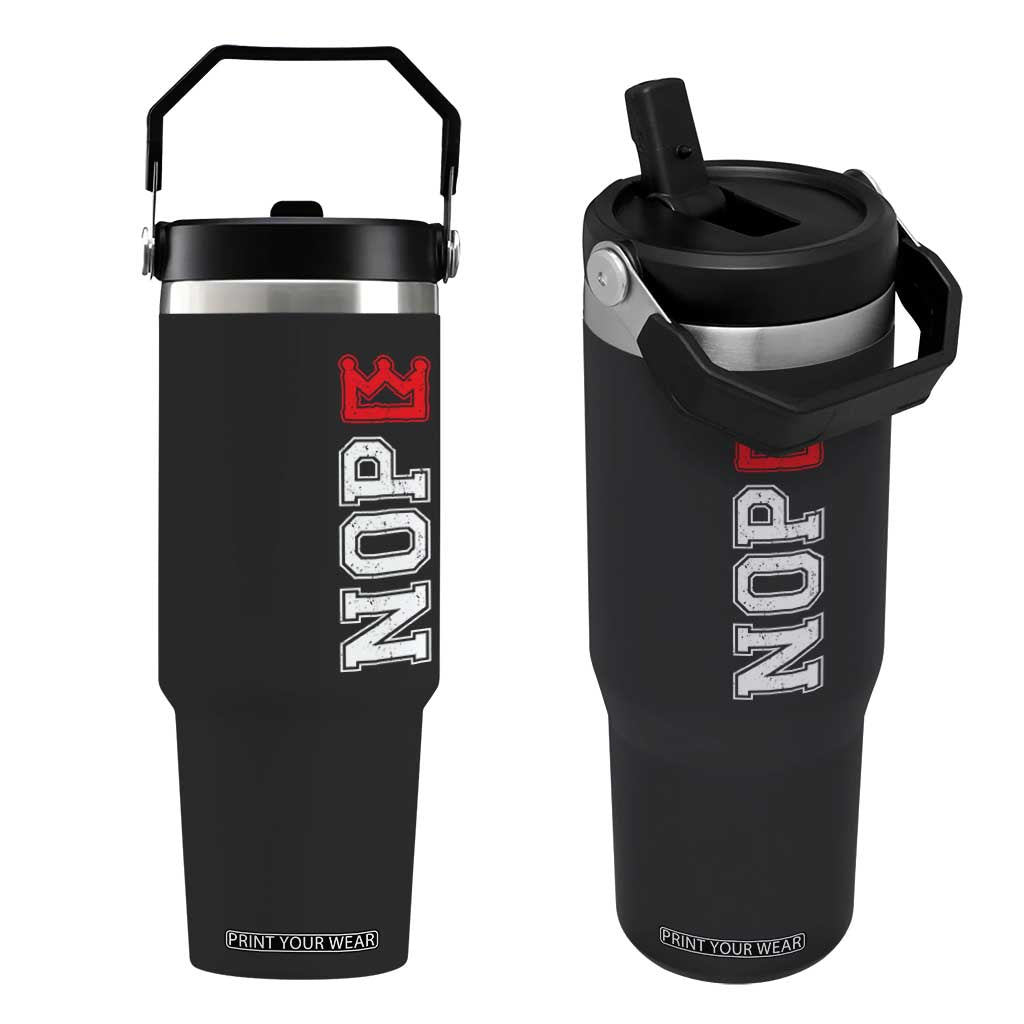 No Kings Flip Straw Tumbler In America Protest TS10 One Size: 30 oz Black Print Your Wear