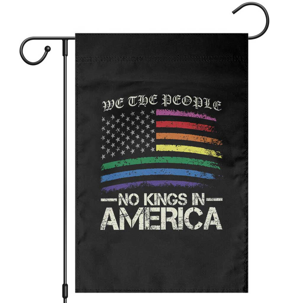 No Kings In America Garden Flag We The People USA LGBTQ Pride Flag TS10 Black Print Your Wear