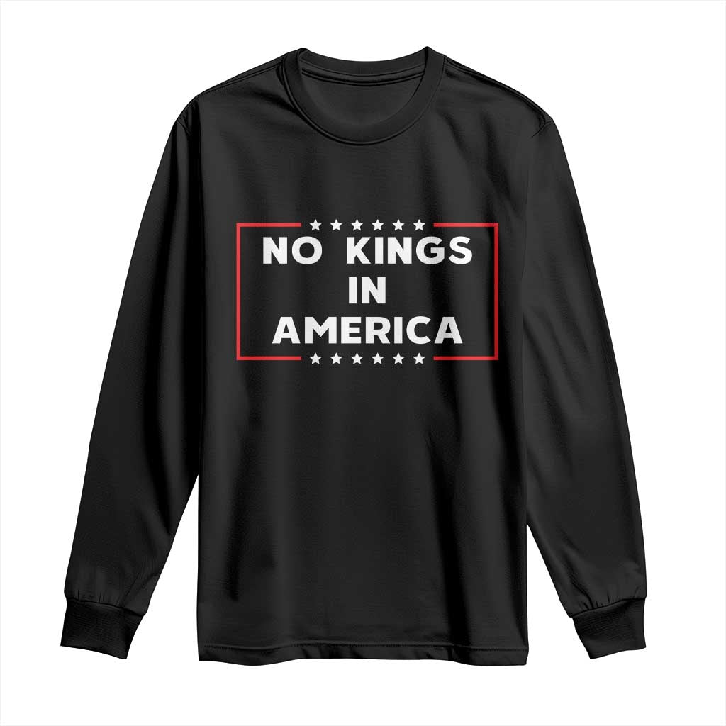 No Kings In America Long Sleeve Shirt Stars Stripes TS11 Black Print Your Wear