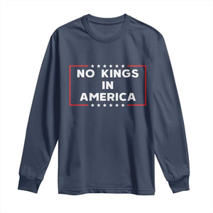 No Kings In America Long Sleeve Shirt Stars Stripes TS11 Navy Print Your Wear