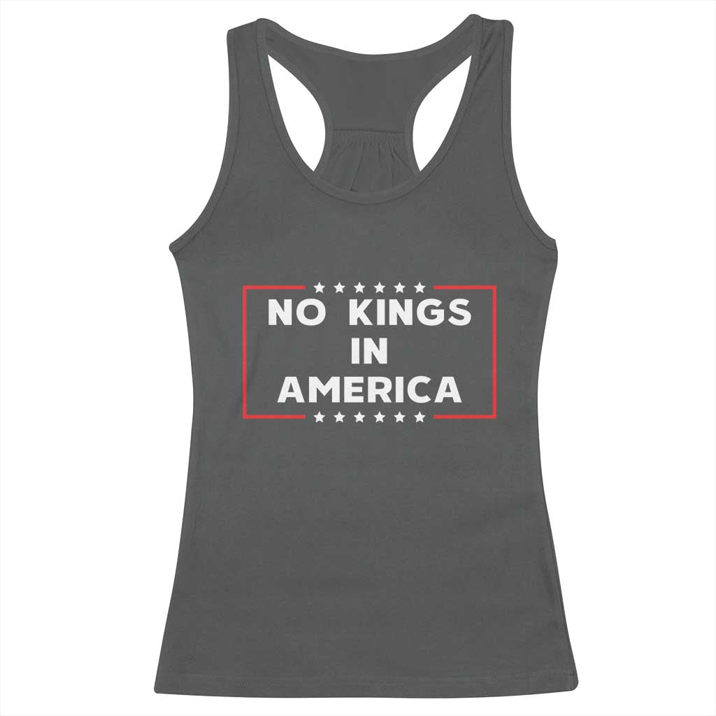 No Kings In America Racerback Tank Top Stars Stripes TS11 Dark Heather Print Your Wear