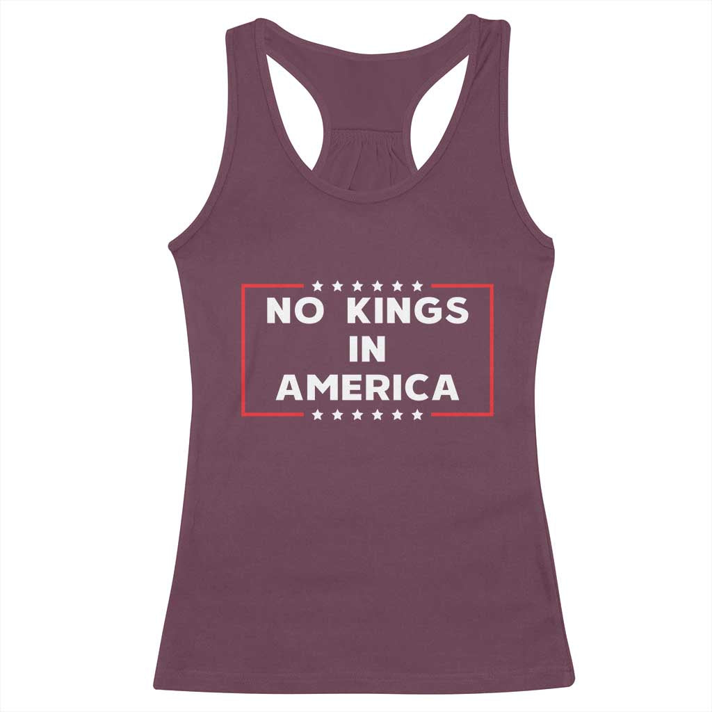No Kings In America Racerback Tank Top Stars Stripes TS11 Maroon Print Your Wear