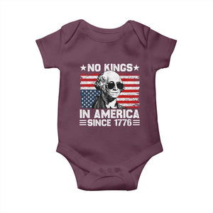 No Kings In America Since 1776 Baby Onesie George Washington US Flag Upside Down TS10 Maroon Print Your Wear