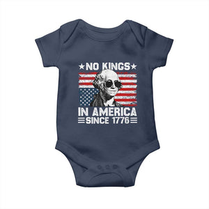 No Kings In America Since 1776 Baby Onesie George Washington US Flag Upside Down TS10 Navy Print Your Wear