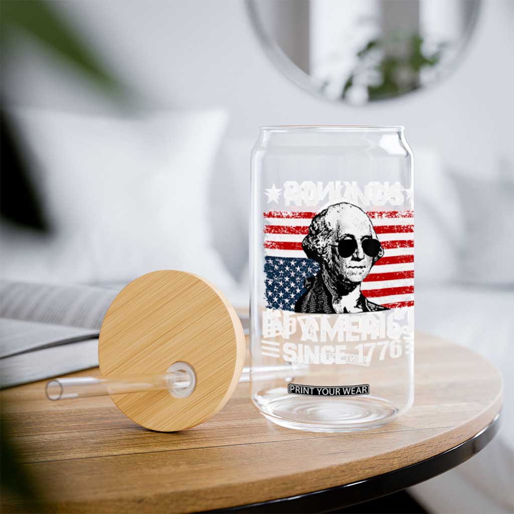 No Kings In America Since 1776 Glass Can George Washington US Flag Upside Down TS10 Print Your Wear