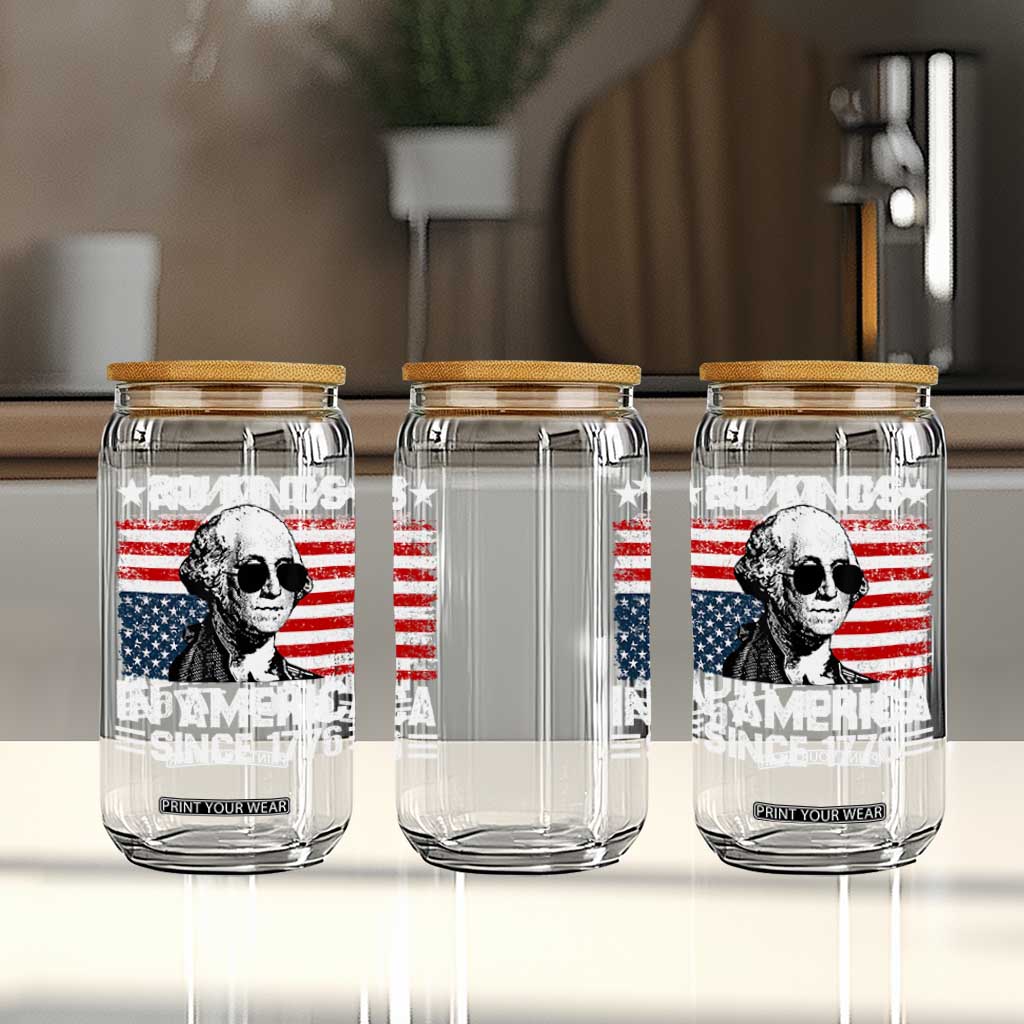 No Kings In America Since 1776 Glass Can George Washington US Flag Upside Down TS10 Print Your Wear