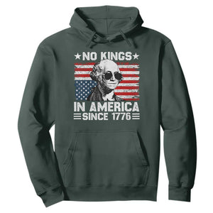 No Kings In America Since 1776 Hoodie George Washington US Flag Upside Down TS10 Dark Forest Green Print Your Wear