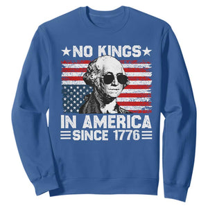 No Kings In America Since 1776 Sweatshirt George Washington US Flag Upside Down TS10 Royal Blue Print Your Wear