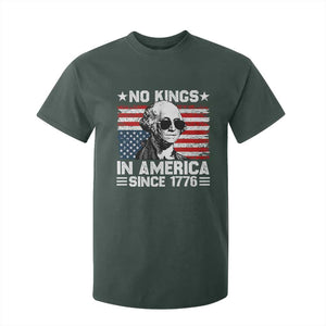 No Kings In America Since 1776 T Shirt For Kid George Washington US Flag Upside Down TS10 Dark Forest Green Print Your Wear