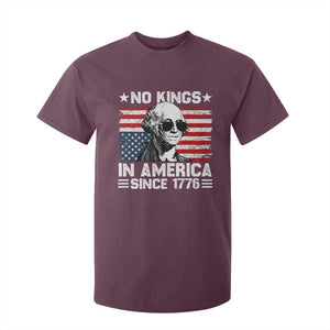 No Kings In America Since 1776 T Shirt For Kid George Washington US Flag Upside Down TS10 Maroon Print Your Wear