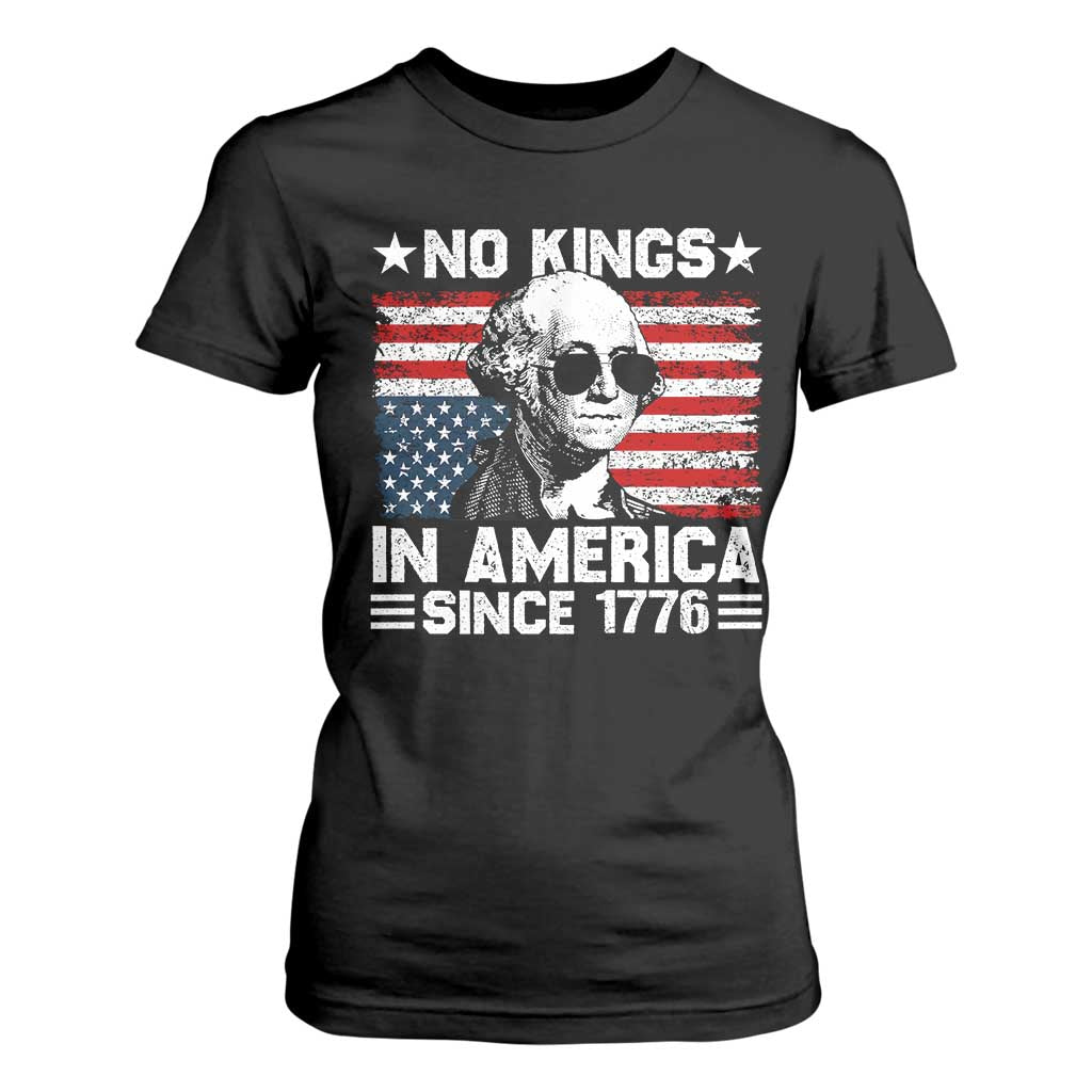 No Kings In America Since 1776 T Shirt For Women George Washington US Flag Upside Down TS10 Black Print Your Wear