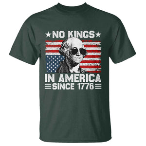 No Kings In America Since 1776 T Shirt George Washington US Flag Upside Down TS10 Dark Forest Green Print Your Wear