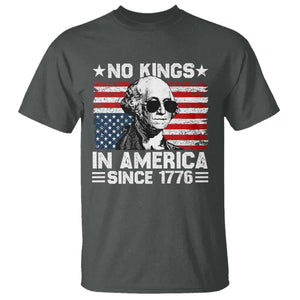 No Kings In America Since 1776 T Shirt George Washington US Flag Upside Down TS10 Dark Heather Print Your Wear