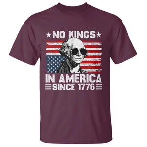 No Kings In America Since 1776 T Shirt George Washington US Flag Upside Down TS10 Maroon Print Your Wear