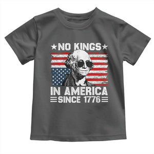 No Kings In America Since 1776 Toddler T Shirt George Washington US Flag Upside Down TS10 Dark Heather Print Your Wear