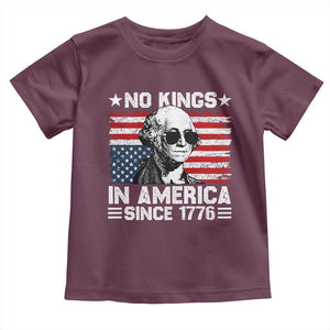 No Kings In America Since 1776 Toddler T Shirt George Washington US Flag Upside Down TS10 Maroon Print Your Wear