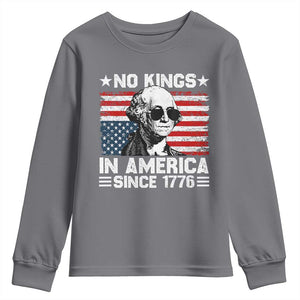 No Kings In America Since 1776 Youth Sweatshirt George Washington US Flag Upside Down TS10 Charcoal Print Your Wear