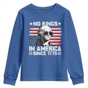 No Kings In America Since 1776 Youth Sweatshirt George Washington US Flag Upside Down TS10 Royal Blue Print Your Wear