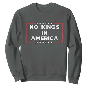 No Kings In America Sweatshirt Stars Stripes TS11 Dark Heather Print Your Wear